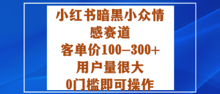 小红书暗黑小众情感赛道,客单价100-300+用户量很大,0门槛即可操作-网创之家