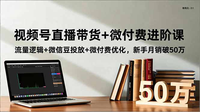 视频号直播带货+微付费进阶课：流量逻辑+微信豆投放+微付费优化，新手月销破50万-网创之家