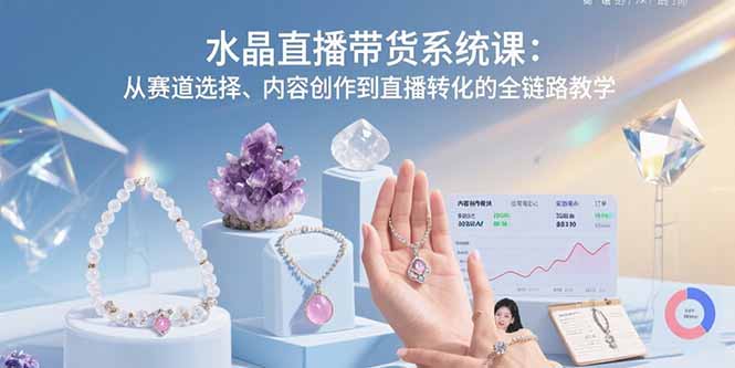 水晶直播带货系统课：从赛道选择、内容创作到直播转化的全链路教学-网创之家