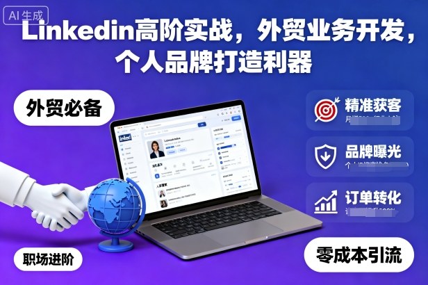 Linkedin高阶实战，外贸业务开发，个人品牌打造利器-网创之家