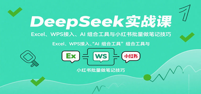 DeepSeek实战课：Excel、WPS接入、AI 组合工具与小红书批量做笔记技巧-网创之家