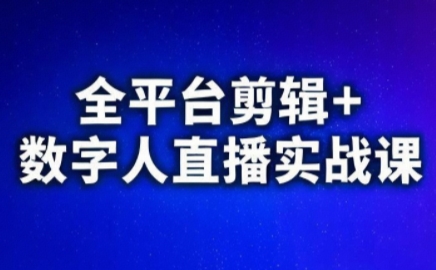 视频号、快手、抖音全平台剪辑+数字人直播实战课(更新9月)​-网创之家
