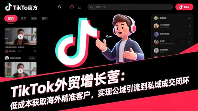 TikTok外贸增长营：低成本获取海外精准客户，实现公域引流到私域成交闭环-网创之家