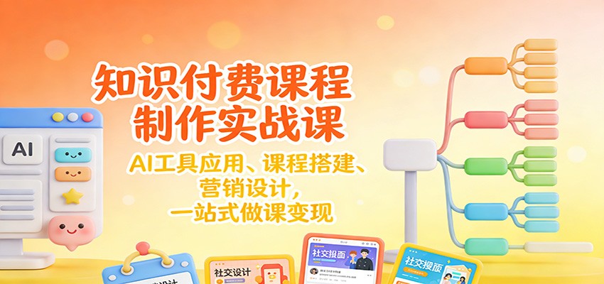 知识付费课程制作实战课：AI工具应用 、课程搭建、营销设计，一站式做课变现-网创之家