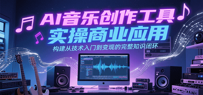AI音乐创作工具实操商业应用，构建从技术入门到变现的完整知识闭环-网创之家