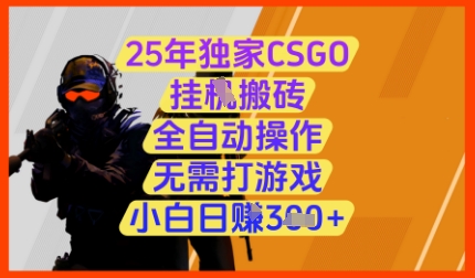25年独家CSGO挂G搬砖，全自动操作，无需打游戏，小白日入3张+【揭秘】-网创之家