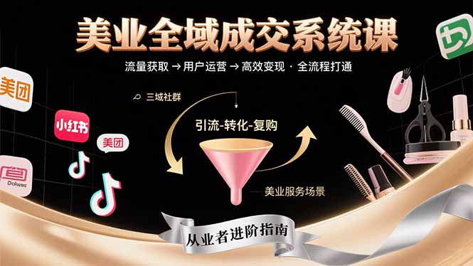 美业全域成交系统课程：帮助美业从业者打通从流量获取到高效变现全流程-网创之家