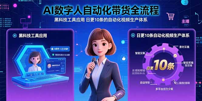 AI数字人自动化带货全流程：黑科技工具应用 日更10条的自动化视频生产体系-网创之家