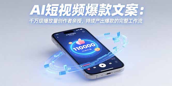 AI短视频爆款文案：千万级播放量创作者亲授，持续产出爆款的完整工作流-网创之家
