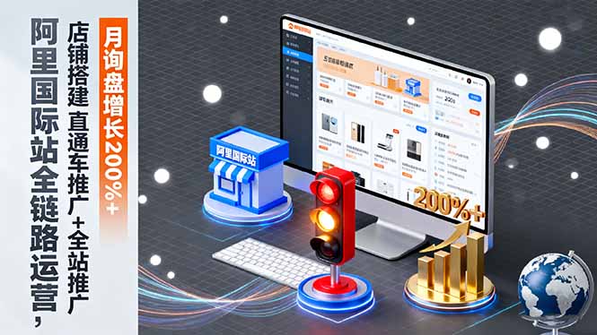 阿里国际站全链路运营，店铺搭建+直通车推广+全站推广，月询盘增长200%+-网创之家