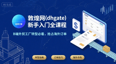 敦煌网(dhgate)新手入门全课程，B端外贸工厂转型必看，抢占海外订单-网创之家