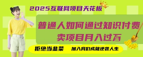 2025互联网项目天花板，普通人如何通过知识付费卖项目月入过W，拒绝当韭菜【揭秘】-网创之家
