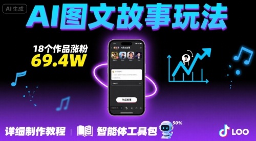 抖音爆火的ai图文故事玩法，18个作品涨粉69.4W，详细制作教程+智能体-网创之家