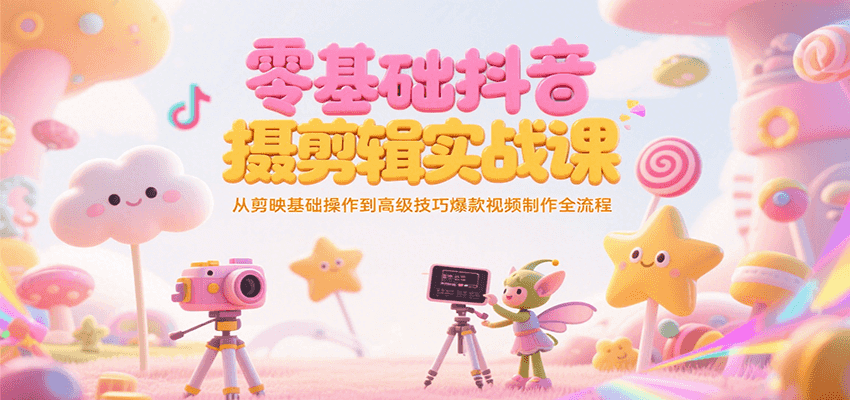零基础抖音短视频拍摄剪辑实战课，从剪映基础操作到高级技巧爆款视频制作全流程-网创之家
