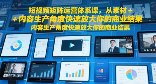 短视频矩阵运营体系课，从素材+内容生产角度快速放大你的商业结果-网创之家