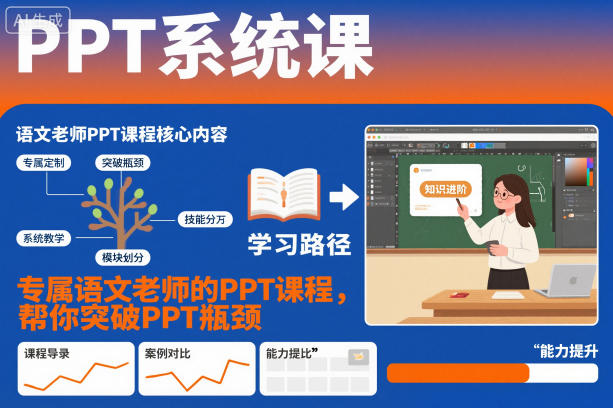 PPT系统课，专属语文老师的PPT课程，帮你突破PPT瓶颈-网创之家