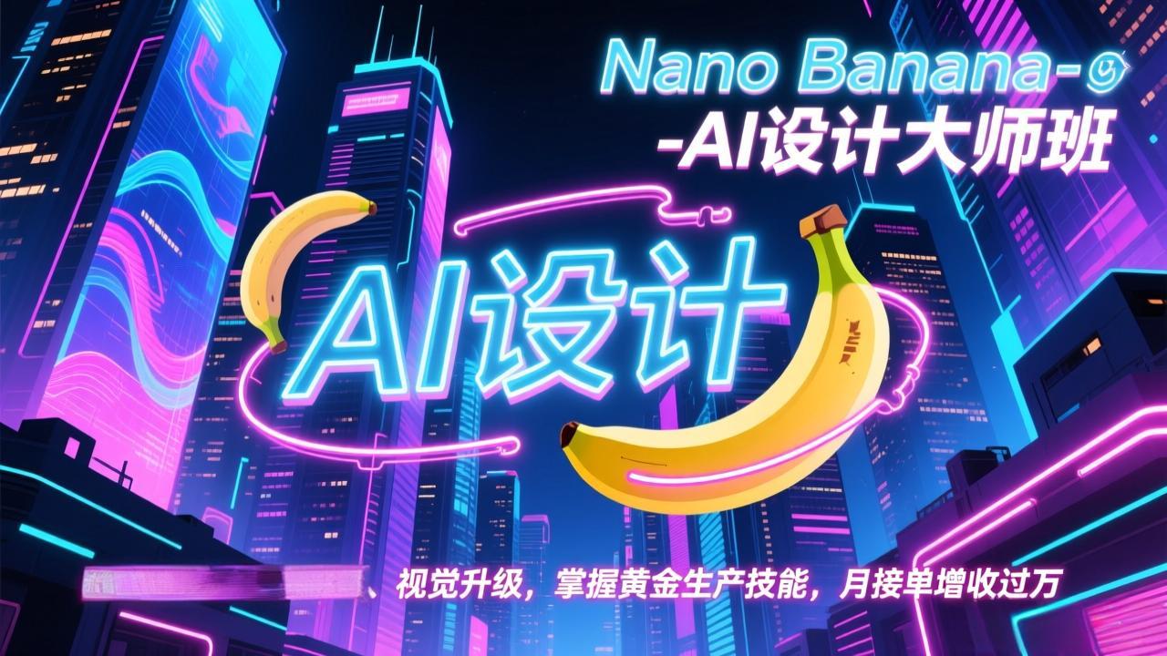 Nano Banana-AI设计大师班，修图合成、广告创作、视觉升级，掌握黄金生产技能，月接单增收过万-网创之家