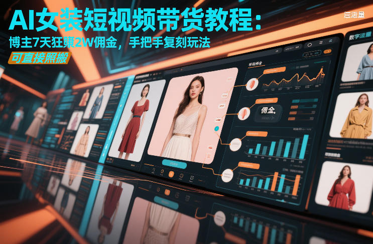 AI女装短视频带货教程：博主7天狂賺2W佣金，手把手复刻玩法，可直接照搬-网创之家