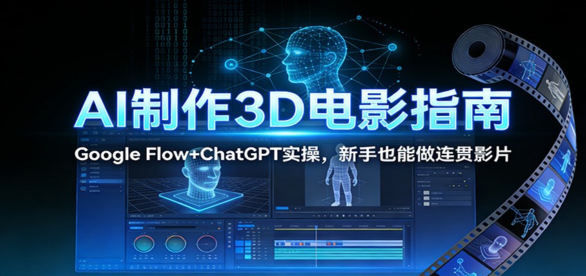 AI制作3D电影指南：Google Flow+ChatGPT实操，新手也能做连贯影片-网创之家