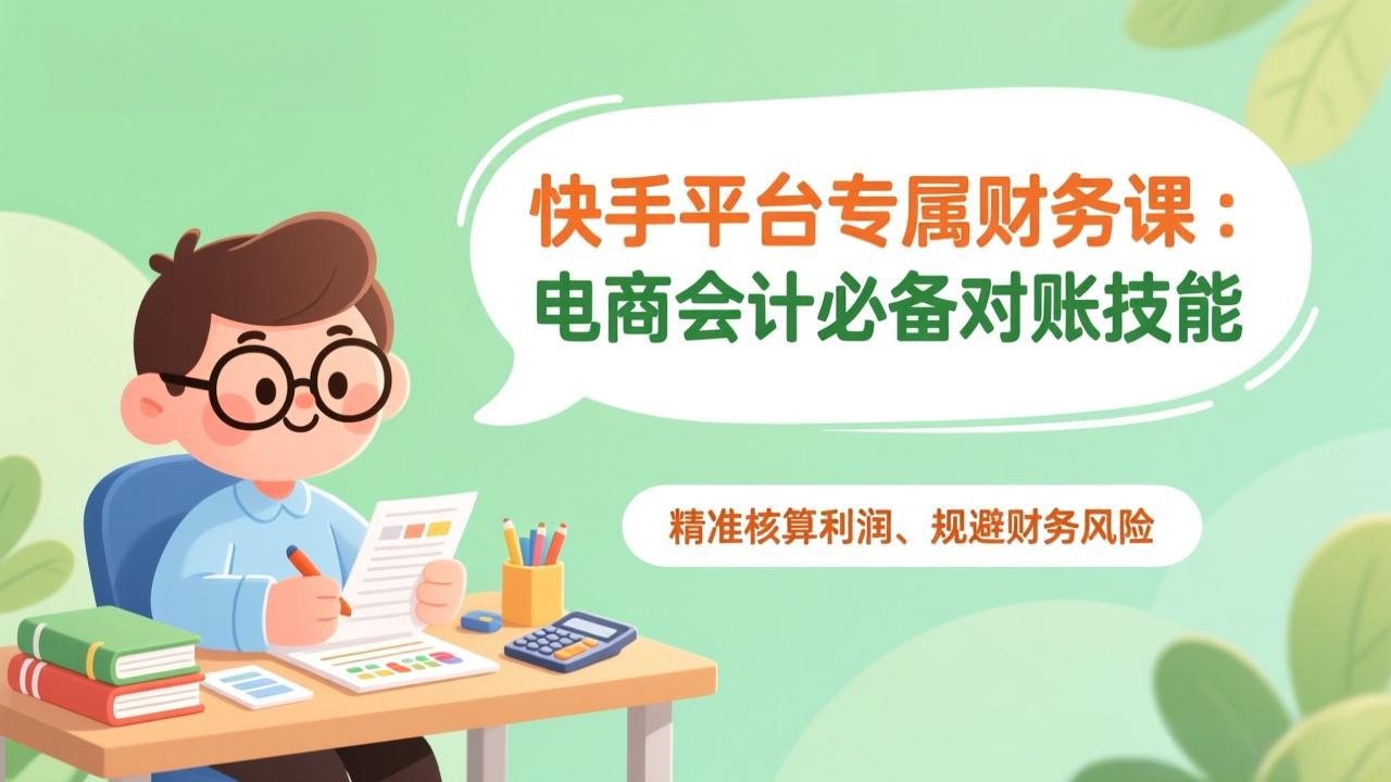 快手平台专属财务课：电商会计必备对账技能，精准核算利润、规避财务风险-网创之家