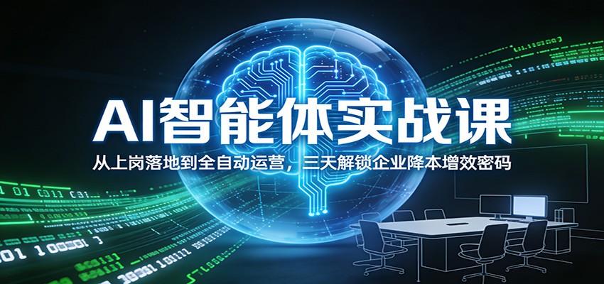 AI智能体实战课：从上岗落地到全自动运营，三天解锁企业降本增效密码-网创之家