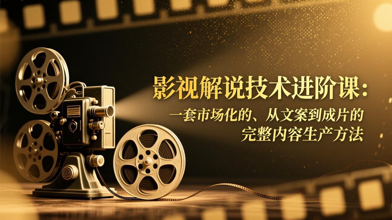 影视解说技术进阶课：一套市场化的、从文案到成片的完整内容生产方法-网创之家