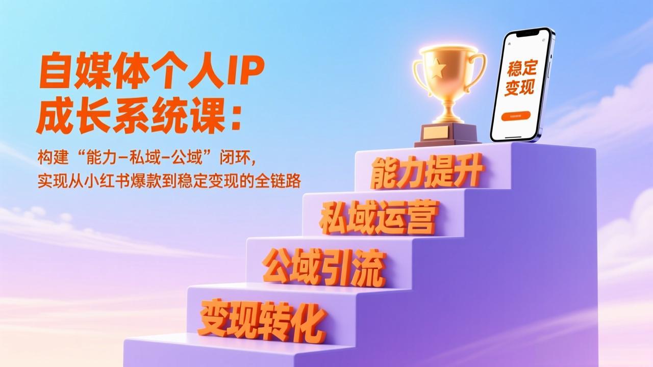 自媒体个人IP成长系统课：构建“能力-私域-公域”闭环，实现从小红书爆款到稳定变现的全链路-网创之家