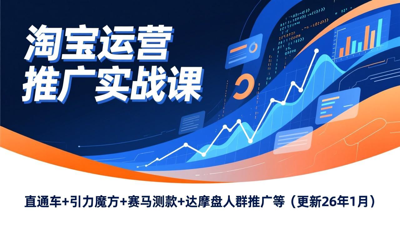 淘宝运营推广实战课，直通车+引力魔方+赛马测款+达摩盘人群推广等(更新26年1月-网创之家