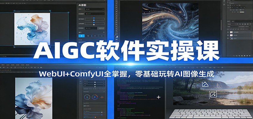 AIGC软件实操课：WebUI+ComfyUI全掌握，零基础玩转AI图像生成-网创之家