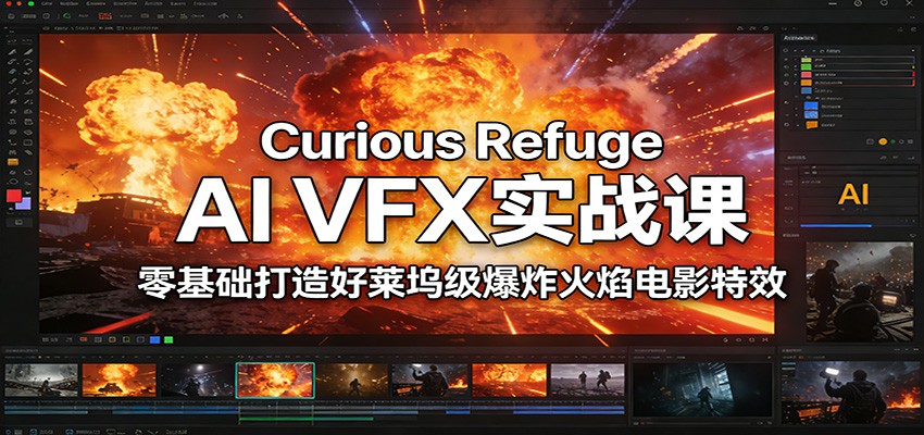 Curious Refuge AI VFX实战课，零基础打造好莱坞级爆炸火焰电影特效-网创之家