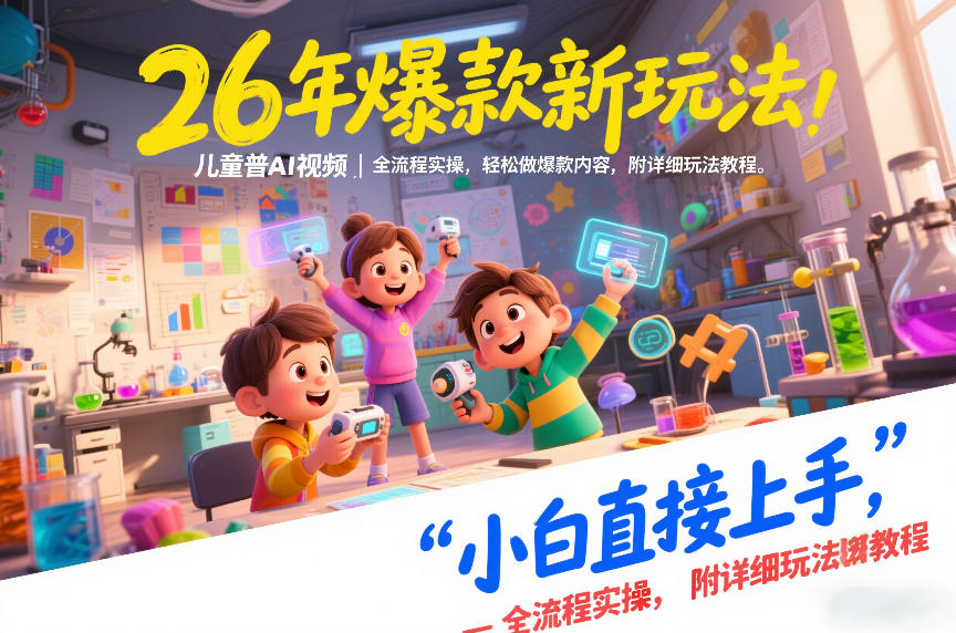 26年爆款新玩法，儿童科普AI视频，全流程实操，轻松做爆款内容，小白直接上手，附详细玩法教程-网创之家