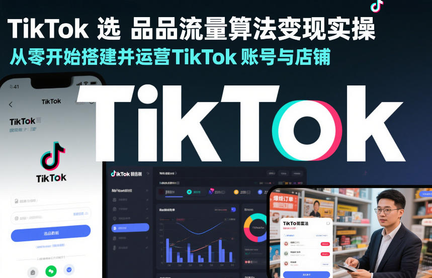 TikTok选品流量算法变现实操，从零开始搭建并运营TikTok账号与店铺-网创之家
