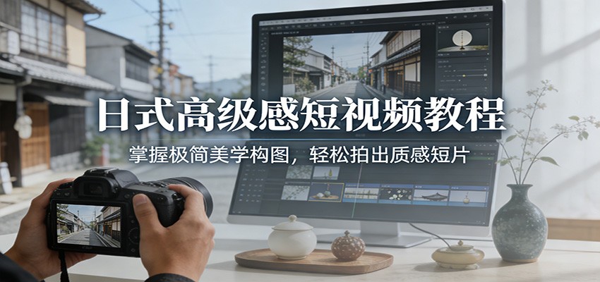 日式高级感短视频教程：掌握极简美学构图，轻松拍出质感短片-网创之家