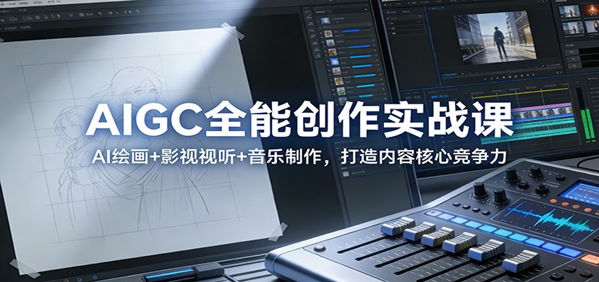 AIGC全能创作实战课：AI绘画+影视视听+音乐制作，打造内容核心竞争力-网创之家