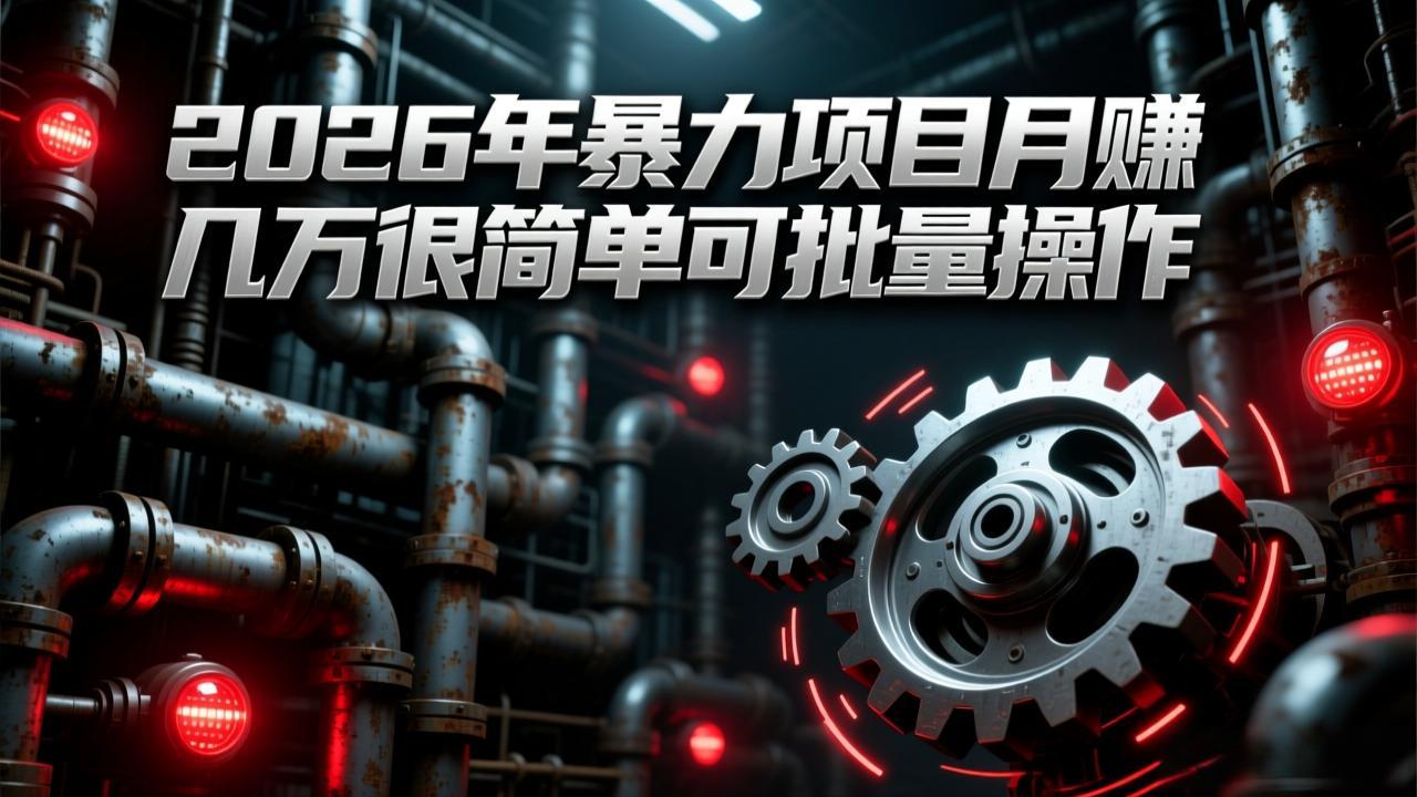 2026年暴力项目月赚几万很简单可批量操作，成本低，利润大-网创之家