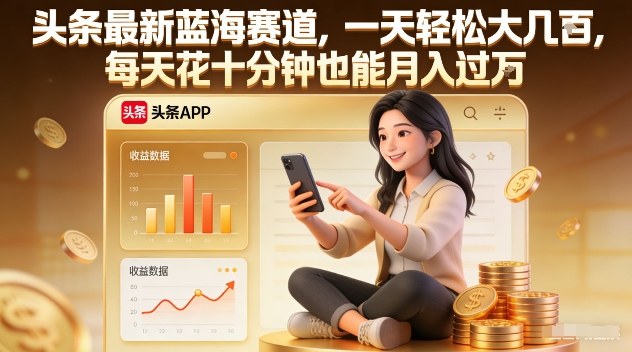 头条最新蓝海赛道,一天轻松大几张,每天花十分钟也能月入过1W【揭秘】-网创之家