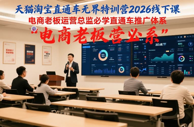 天猫淘宝直通车无界特训营2026线下课，电商老板运营总监必学直通车推广体系-网创之家