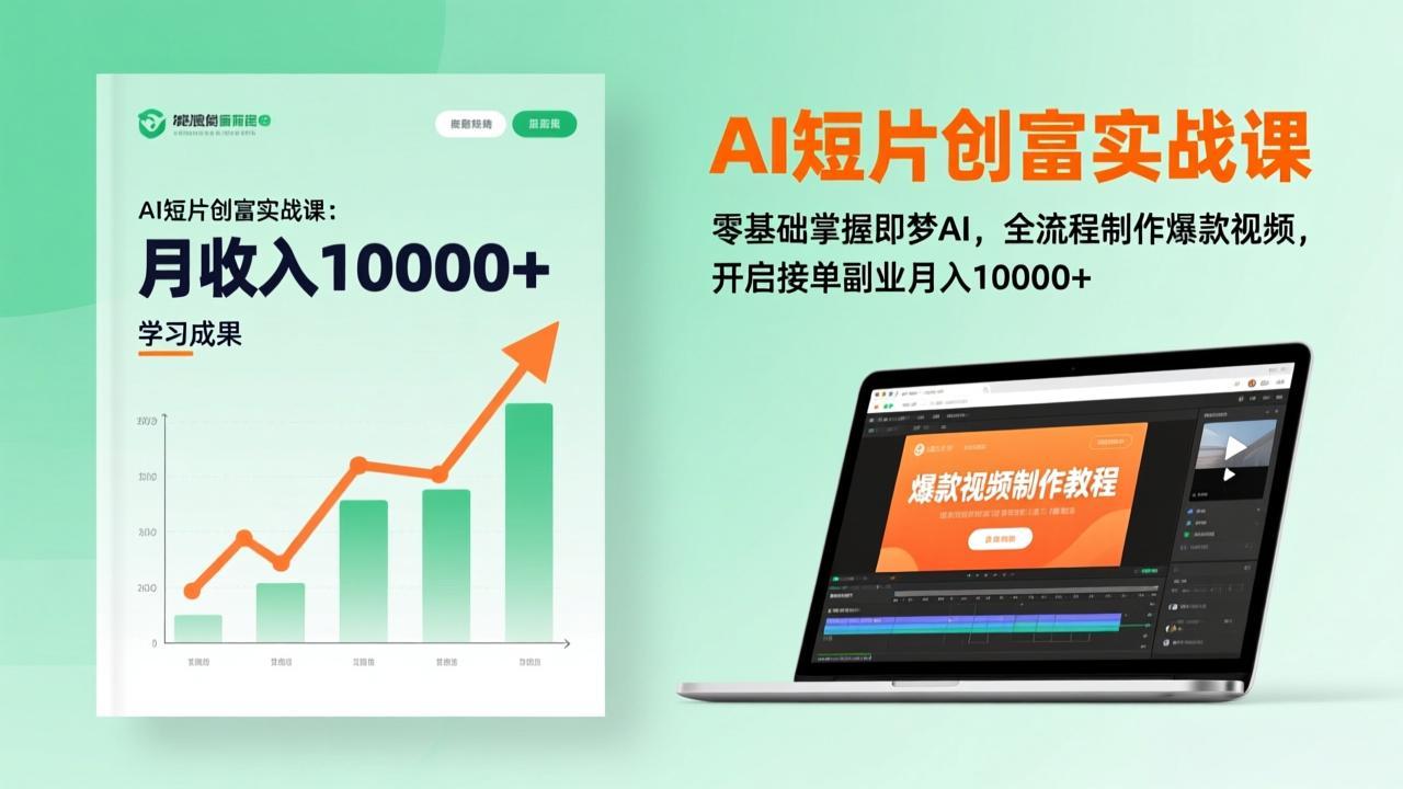 AI短片创富实战课：零基础掌握即梦AI，全流程制作爆款视频，开启接单副业月入10000+(更新-网创之家