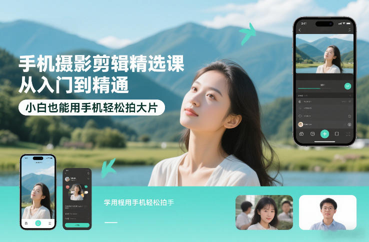 手机摄影剪辑精选课，从入门到精通，小白也能用手机轻松拍大片-网创之家