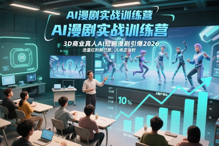AI漫剧实战训练营，3D商业真人AI短剧漫剧引爆2026，流量红利期已至，入场正当时-网创之家