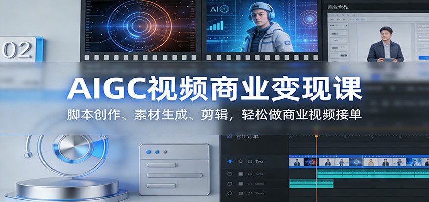 AIGC视频商业变现课：脚本创作、素材生成、剪辑，轻松做商业视频接单-网创之家