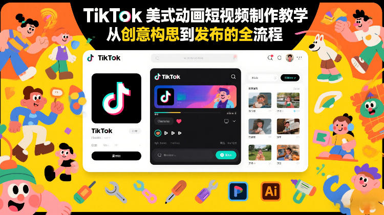 TikTok美式动画短视频制作教学，从创意构思到发布的全流程-网创之家