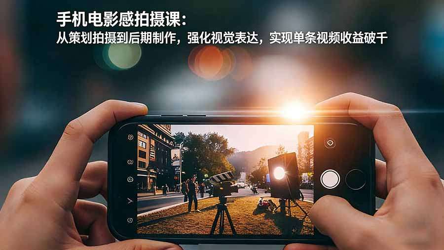 手机电影感拍摄课：从策划拍摄到后期制作，强化视觉表达，实现单条视频收益破千-网创之家