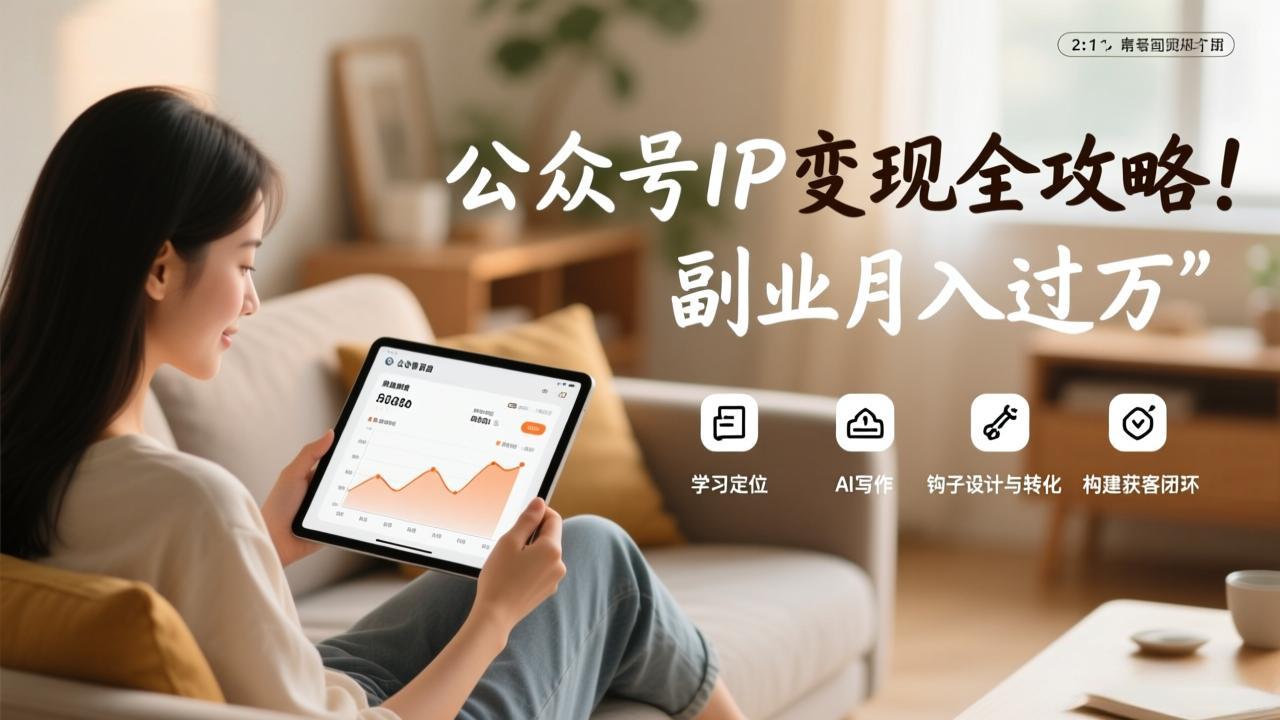 公众号IP变现全攻略，学习定位、AI写作、钩子设计与转化，构建获客闭环，副业月入过万-网创之家