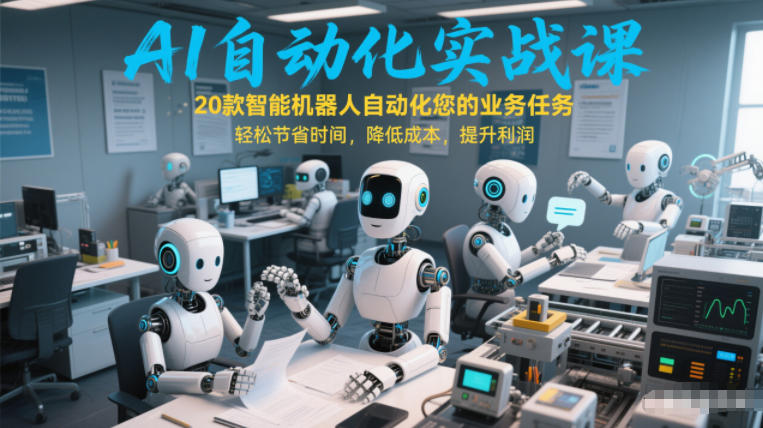 AI自动化实战课：20款智能机器人自动化您的业务任务，轻松节省时间，降低成本，提升利润-网创之家