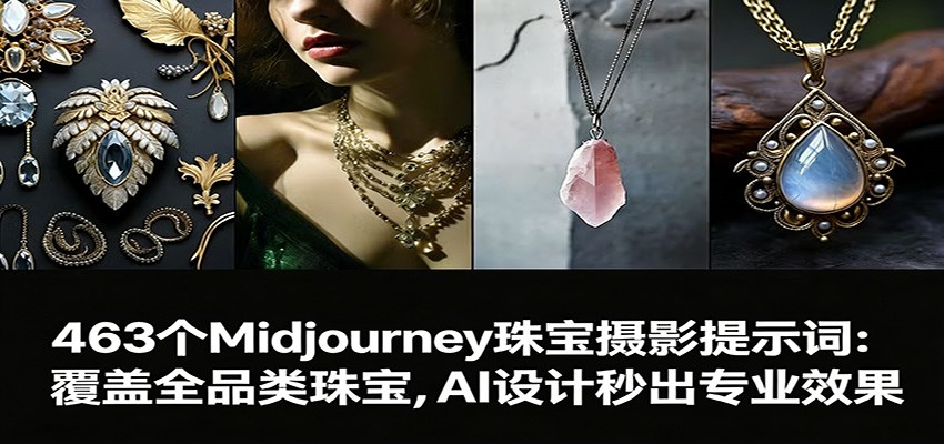 463个Midjourney珠宝摄影提示词：覆盖全品类珠宝，AI设计秒出专业效果-网创之家
