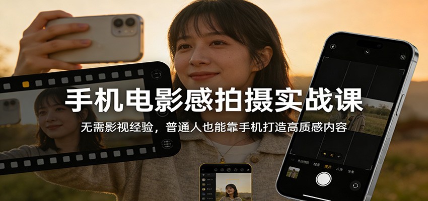 手机电影感拍摄实战课：无需影视经验，普通人也能靠手机打造高质感内容-网创之家