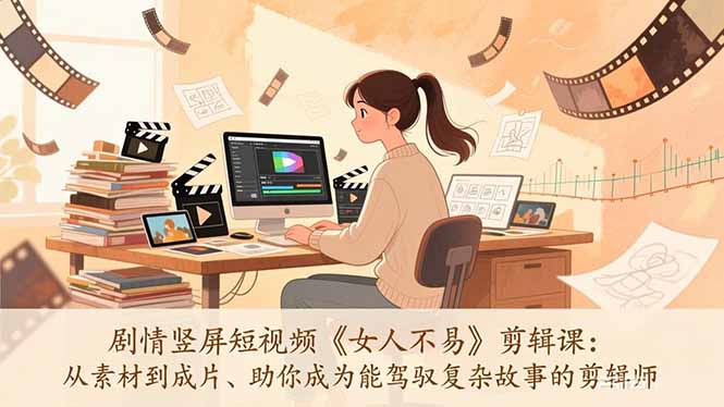 剧情竖屏短视频《女人不易》剪辑课：从素材到成片、助你成为能驾驭复杂故事的剪辑师-网创之家