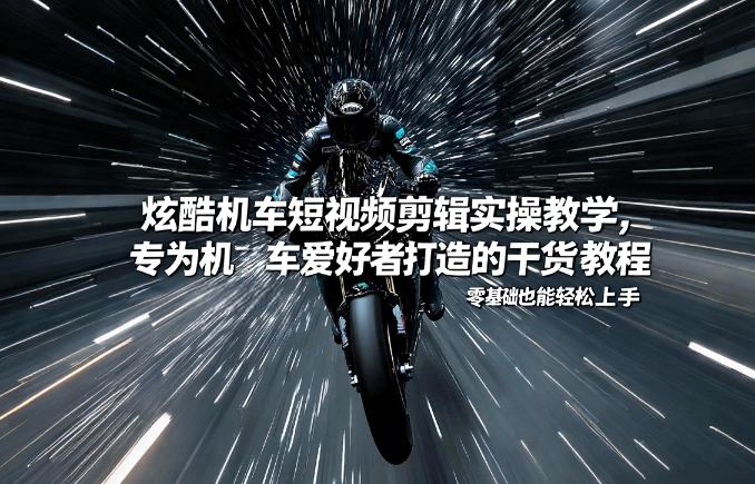 炫酷机车短视频剪辑实操教学，专为机车爱好者打造的干货教程，零基础也能轻松上手-网创之家