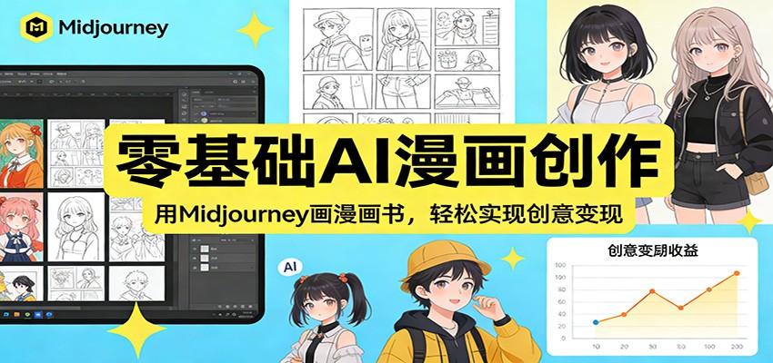 零基础AI漫画创作：用Midjourney画漫画书，轻松实现创意变现-网创之家